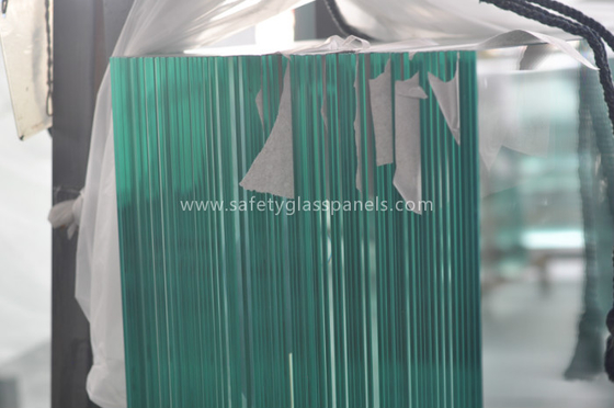 Green Interior Decorative Tempered Safety Glass , Large Tempered Glass Wall Panels
