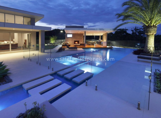 Attractive Security Glass Pool Fencing Glass Panels , Fully Tempered Glass Pool Fence