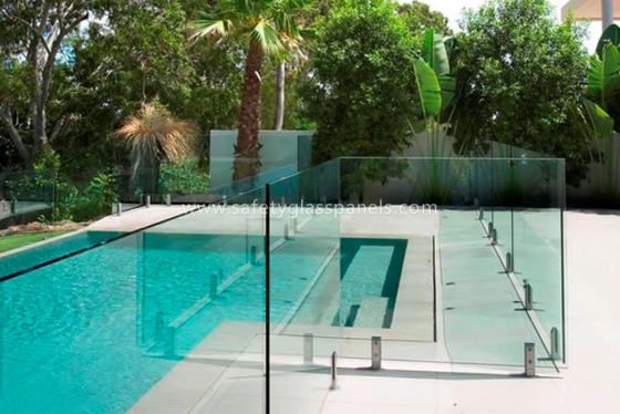 Clear Flat 8mm 10mm Semi Frameless Pool Fence Glass Balcony Railings