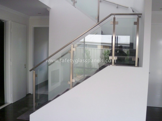 Green 8mm Partition Wall Glass Balustrading , Household Acid Etched Glass 10MM