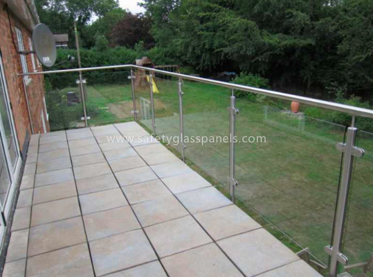 Green 8mm Partition Wall Glass Balustrading , Household Acid Etched Glass 10MM