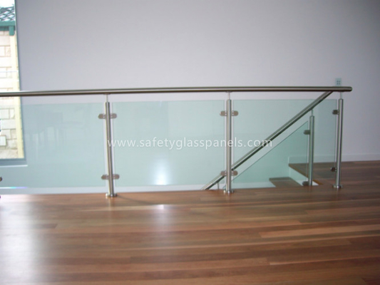 Frosted Decking Balustrade Glass Heat Resistant Glass Banisters For Homes