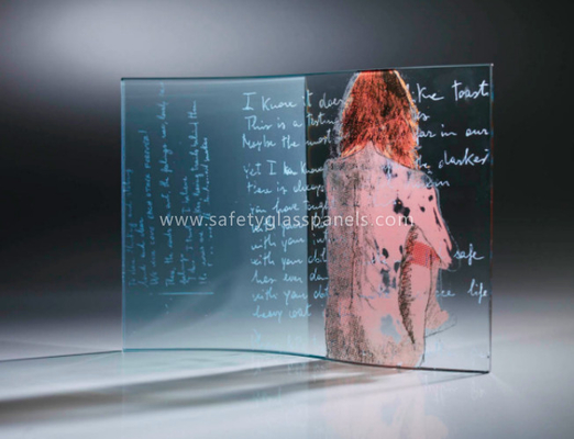 Flat 10mm 12mm Silkscreen Printed Glass Safety For Houses And Schools