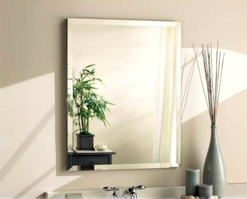 Rectangle 5mm Automobile Tinted Mirror Glass Coated With Silver And Copper