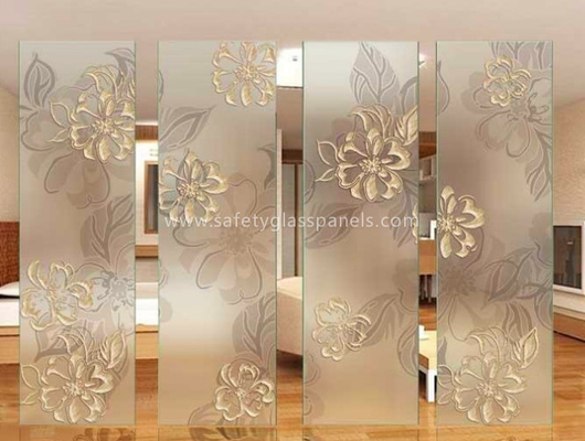 Office Satin Frosted Acid Etched Glass 15mm 19mm for Bath Screen , High Strength