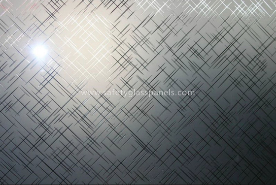 Shower Room Obscure Acid Etched Glass Patterns , Double Sided Auto Float Glass