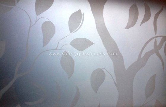 Decorative 10mm 12mm Tempered Acid Etched Frosted Glass Funiture / Wall Paneling