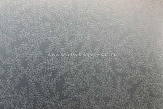 Custom Painting Flat 5mm Acid Etched Glass for Wardrobe / Kitchen Cabinet Door Glass