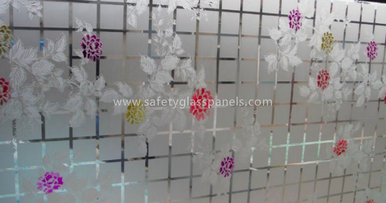 Stained Translucent Acid Ecthed Glass 6mm 8mm Laminated Glass Floor Panels
