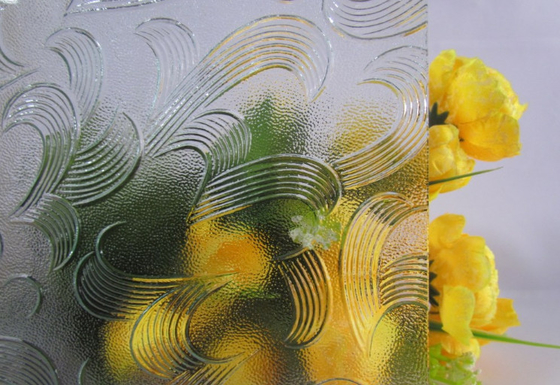 Aqualite  3mm  Clear Hitchcross Patterned Glass , Tempered Glass Panel with Polished Edges