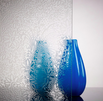 Building Green Patterned Glass Sheet Diamond 5mm decorative glass partitions with Canelado