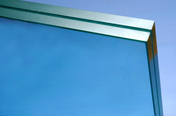 Blue 10mm / 8mm laminated Tempered Safety Glass Flat  Decorative Glass