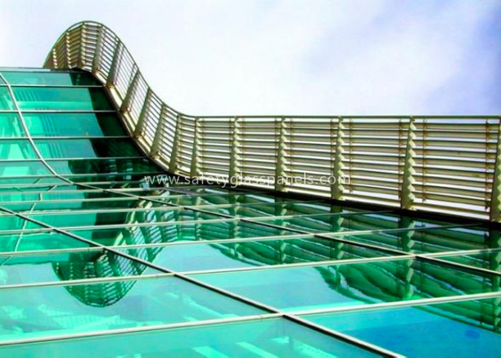Skylight 5mm two layers laminated toughened glass , Processed Solid Bent Laminated Glass