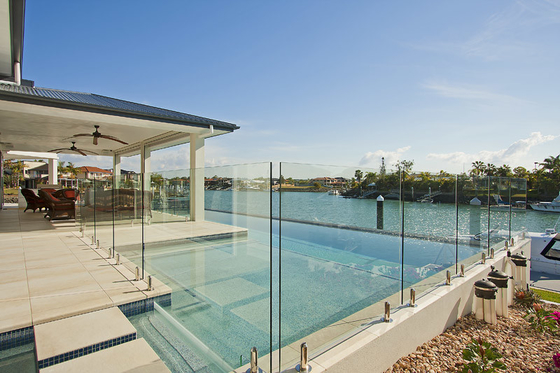 0.38mm/ 0.76mm  laminated glass swimming pool fence , Flat or Curved  Sheet Glass
