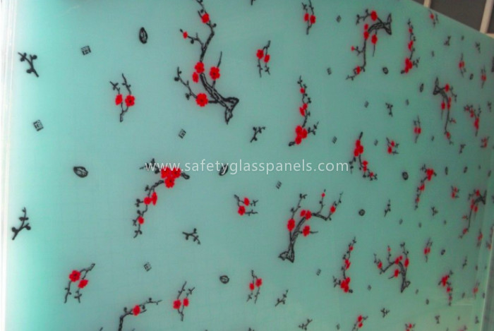 Decorative Colored Silk Screen Printing Glass Sheets , High Temperature Resistant