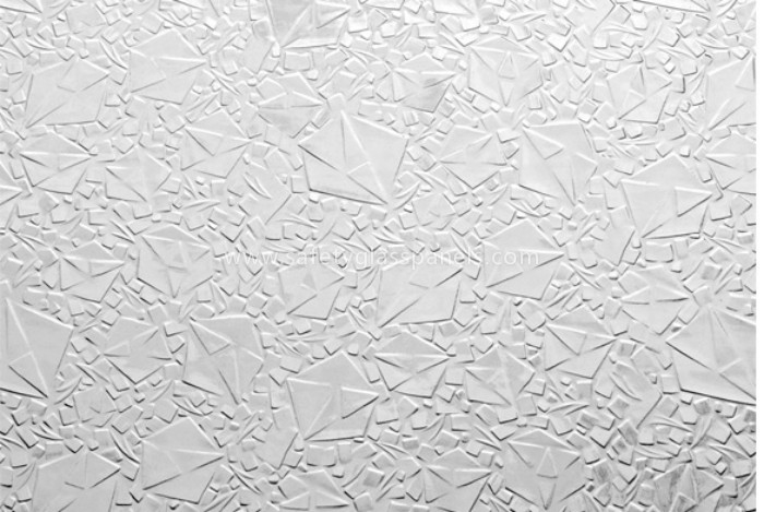 Decorative Annealed Float Figured Glass Laminated with Embossed Pattern , Dark Grey
